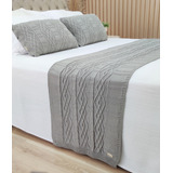 Peseira Manta Tricot Casal Queen 230x60 +2 Capa Almofada C2