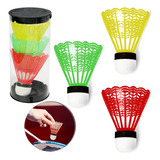 Peteca Para Badminton Colors Com 3 Pecas 8x6,5cm