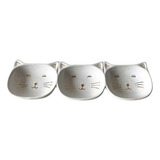 Petisqueira Decorativa Gatinhos Cerâmica Branca 2x8x17cm