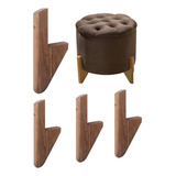 Pezinho Palito 20 Cm Móvel Retro Rack Base Madeira Chanfrada