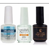 Ph Gelish-pró Bond Harmony 15 Ml+ Top Coat Pretinho