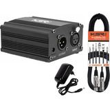 Phantom Power Ksr Pro Fantom 48v + Fonte + Cabo Xlr - 220v