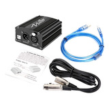 Phantom Power Usb 48v + Fonte E Cabo Xlr Para Microfone