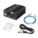 Phantom Power Usb 5v Fonte 48v Cabo Xlr P/ Microfone -