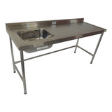 Pia 1 Cuba 50x40x20 Aço Inox Padaria 180x60x90cm