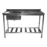 Pia Bancada Industrial Inox 090x060x090 1 Cuba 