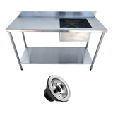 Pia Inox Industrial Cuba A Direita Paneleiro 160x60x90 