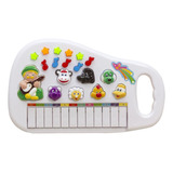 Piano Infantil Teclado Musical Educativo Animais Cor Branco