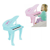 Piano Karaoke Luzes Mp3 Teclado Eletronico Infantil Azul