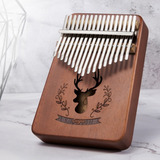 Piano Polegar 17 Chave Kalimba Marrom Mogno