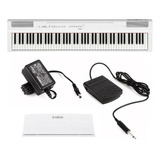 Piano Portatil Yamaha Digital 88 Teclas P125 Branco C/ Fonte