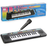 Piano Teclado Musical Infantil Microfone Eléctrico Karaoke