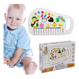Piano Teclado Musical Infantil Sons Luz Eletrônico 12 Teclas