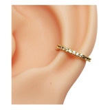 Piercing 10mm Conch Cravejado Folheado A Ouro De Torção 