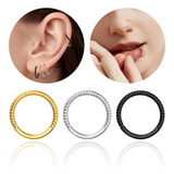 Piercing Argola Aço Cirúrgico Pvd Segmento Articulado 6/8/10