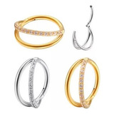 Piercing Argola Dupla Titânio Pedras Swarovski [clicker] 
