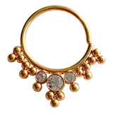 Piercing Argola Indiana Pedras - Folheada A Ouro