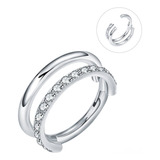 Piercing Argola Titânio Pvd Clik Vazado 1 Fileira Zircônia