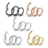 Piercing Argola Titânio Septo Helix Cartilagem 6 8 10 Mm