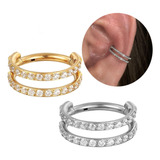 Piercing C/ Zirconia Argola Dupla Click Helix Conch Delicado