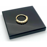 Piercing Cartilagem Nariz Argola Pedra Branca Ouro 18k