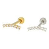 Piercing Cluster Prata 925 E Banhado Ouro Tragus Helix Conch