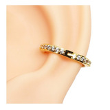 Piercing Conch Todo Cravejado 10mm Folheado Ouro Clicker