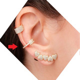 Piercing De Argola Falso Fake Dourado Pedra Zirconia Folheado A Ouro 18k Para Orelha E Cartilagem