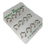 Piercing De Ferradura Prata Aço 12mm Septo 12 Unidades