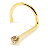 Piercing De Nariz Em Ouro 18k Com Zircônia 1,25mm Full