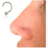 Piercing De Nariz Ponto De Luz Nostril Ouro Branco 18k 750