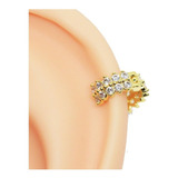 Piercing Helix Argola Clicker Cravejada Folheada A Ouro 8mm