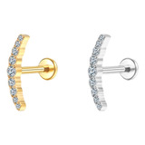 Piercing Helix Conch Tragus Titânio Pvd Cluster Zircônias