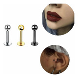 Piercing Labret Tragus Bolinha Helix Boca Aço 6 8 10 12mm