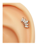 Piercing Mini Cluster Helix, Conch Aço Fl Ouro Branco 