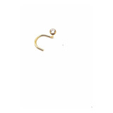 Piercing Nariz Pininho Ouro Amarelo 18k Zircônia Brilhante