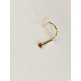 Piercing Nostril Aço Cirúrgico Folhado Ouro Pedra Vermelha