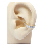 Piercing Orelha Conch Cravejado Zircônias Folheado A Ouro