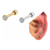 Piercing de Orelha - Divino Cluster Delicado Dourado em Prata com Zircônias  - 6ORE715 - Piercing Mania