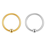 Piercing Orelha Nariz Argola Captive Titânio Pvd Bolinha