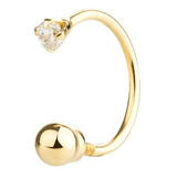 Piercing Orelha Ouro 18k Bolinha Com Pedra Promoção