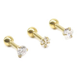 Piercing Prata 925 Banhado a Ouro Tragus Ponto De Luz 3mm - 8mm - TREND ART  - Acessórios para você brilhar ainda mais.