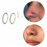 Piercing Titânio Argola Nariz Cravejada