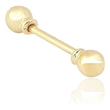 Piercing Tragus Reto - Ouro 18k (maciço) - Bola Ou Pedra Cor Ouro - 2x Bolinhas