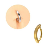 Piercing Umbigo Argola Lisa Aço Cirúrgico Dourado Pvd