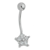 Piercing Umbigo Estrela Navete Folheado A Ouro