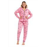Pijama Americano Feminino Calça E Blusa Amamentação Longo