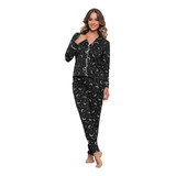 Pijama Americano Feminino Com Gola E Botões Amamentação