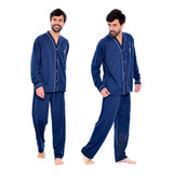 Pijama Americano Masculino Liso Inverno Aberto