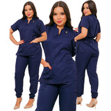 Pijama Cirúrgico Hospitalar Feminino Jogger Scrubs Gabardine